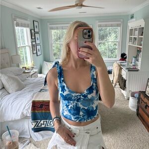 Zara Blue Floral Tank top
